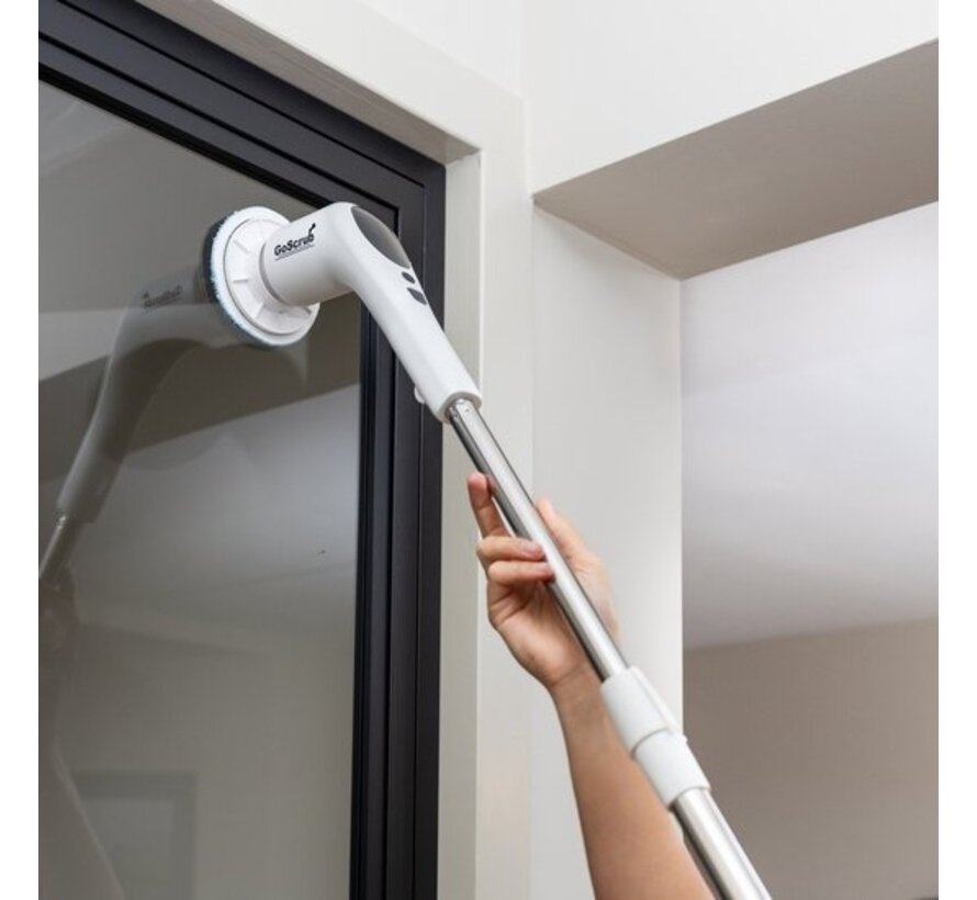 GoScrub® Cleaning King V2 - Brosse de nettoyage électrique - Brosse à récurer électrique - pour la salle de bain ou la cuisine - Brosse à récurer avec manche - 9 accessoires