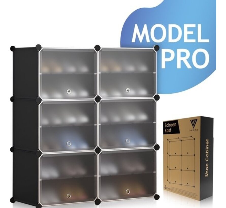 Vesto® Shoe Cabinet - Black - 24 paires de chaussures - Shoe Rack