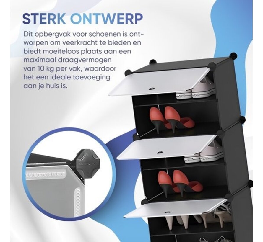 Vesto® Shoe Cabinet - Black - 24 paires de chaussures - Shoe Rack