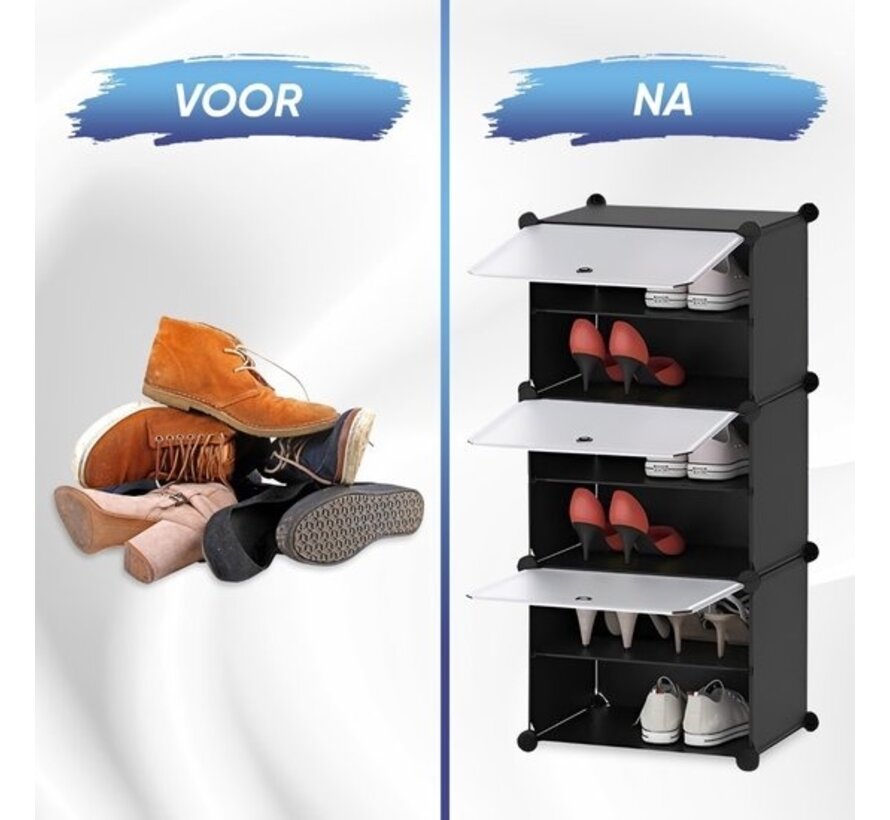 Vesto® Shoe Cabinet - Black - 24 paires de chaussures - Shoe Rack