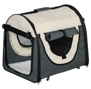 Pawhut PawHut Boîte de transport pour chien pliable - Boîte pour chien avec fenêtres latérales - 46 x 36 x 41 cm