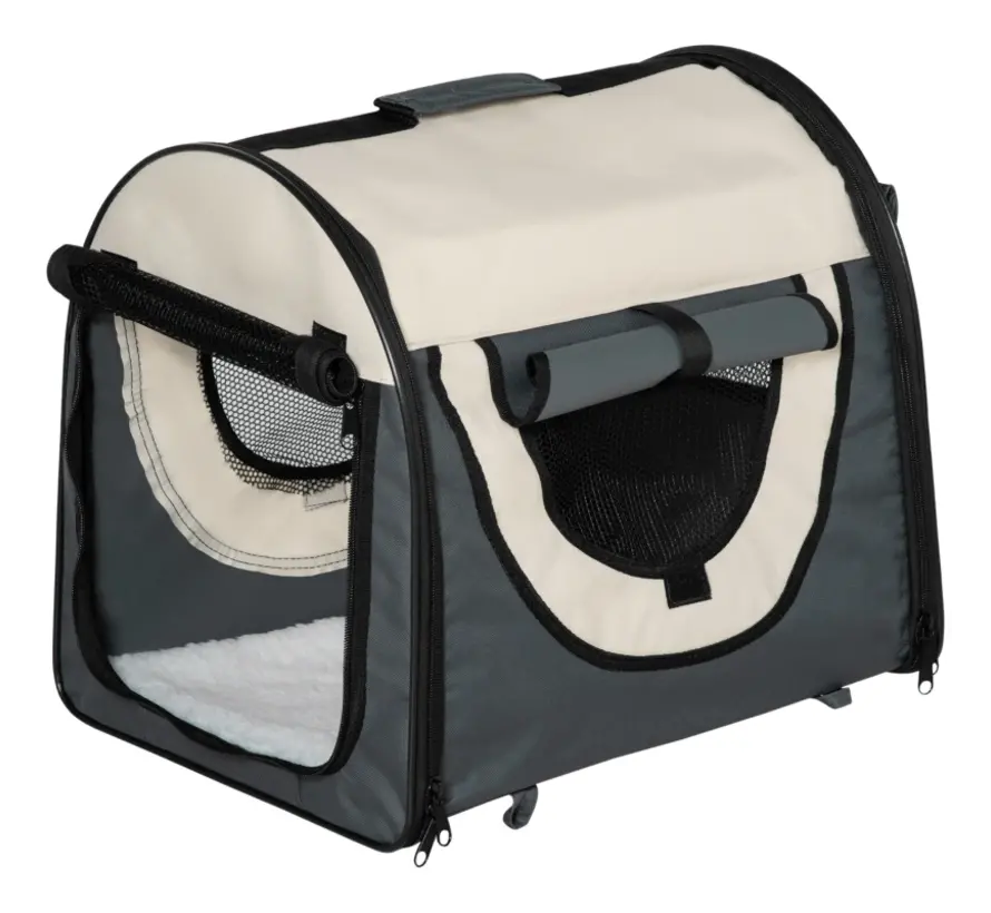 PawHut Boîte de transport pour chien pliable - Boîte pour chien avec fenêtres latérales - 46 x 36 x 41 cm