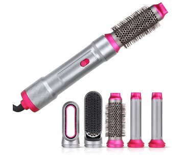 Niceey Brosse souffante coiffante et chauffante Niceey multifonction - 5 en 1 - gris/rose