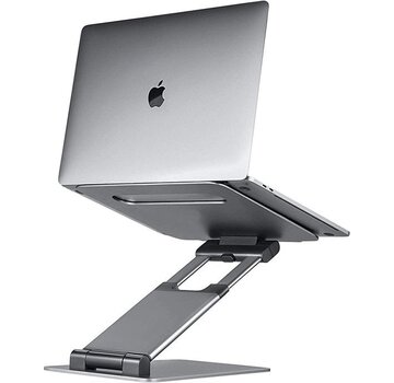 Lurk LURK® Laptop Stand Ergonomic - Laptop Raiser en aluminium - Travailler debout - Ajustable et pliable - Silver