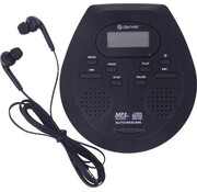 Denver Lecteur CD et MP3 Denver Discman - Antichoc - Haut-parleurs intégrés - Ecouteurs inclus - CD, CD-R, CD-RW, MP3, écran LCD - DMP395 - Noir