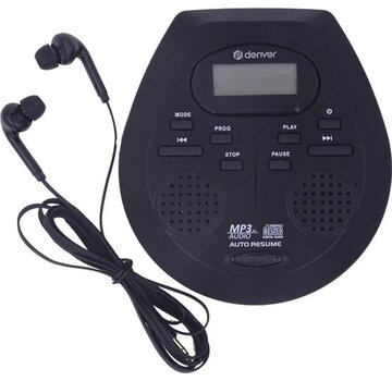 Denver Lecteur CD et MP3 Denver Discman - Antichoc - Haut-parleurs intégrés - Ecouteurs inclus - CD, CD-R, CD-RW, MP3, écran LCD - DMP395 - Noir