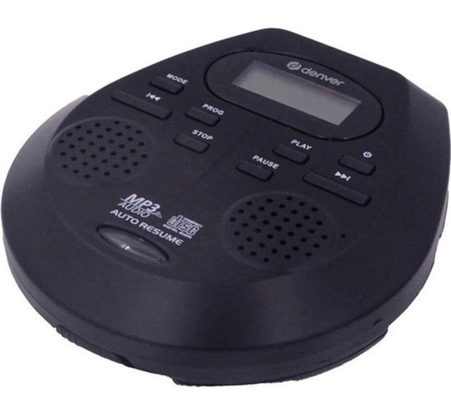 Lecteur CD et MP3 Denver Discman - Antichoc - Haut-parleurs intégrés - Ecouteurs inclus - CD, CD-R, CD-RW, MP3, écran LCD - DMP395 - Noir