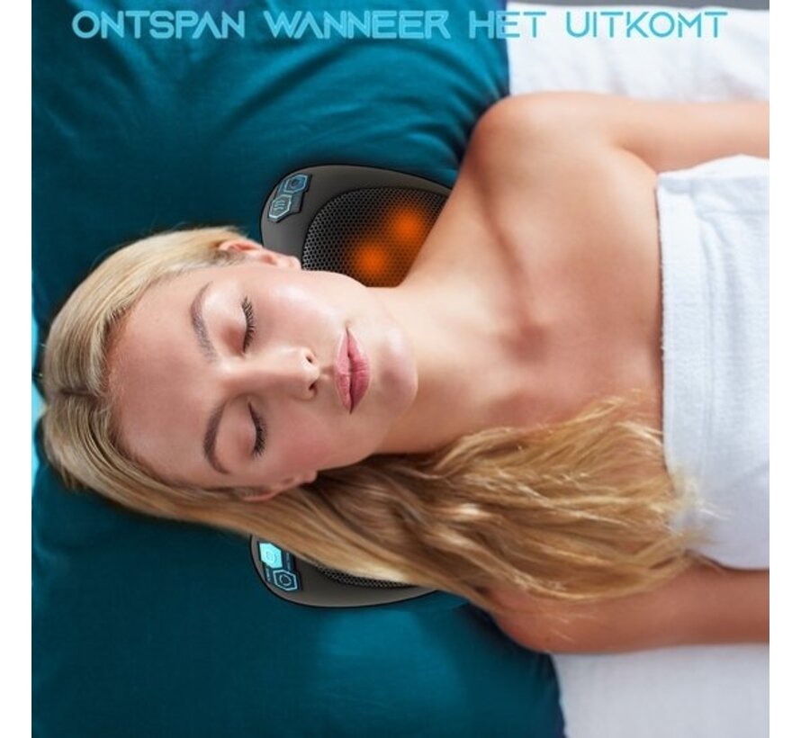 Sanbo Wireless Massage Cushion WL20 - Black - Appareils de massage - Fonction chaleur avec infrarouge - Pour la maison et la voiture - Shiatsu - Fitness