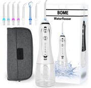 BOME BOME Water Flosser with 7 Attachments - Oral Wash - Prevent Tartar - Cordless - 5 Stages - White