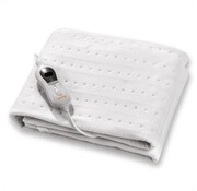 Goliving Couverture électrique Goliving - 1 personne - Couverture chauffante - Couverture électrique - 3 niveaux de chaleur - Fonction minuterie - 60 watts - Polyester - 150 x 80 cm - Blanc