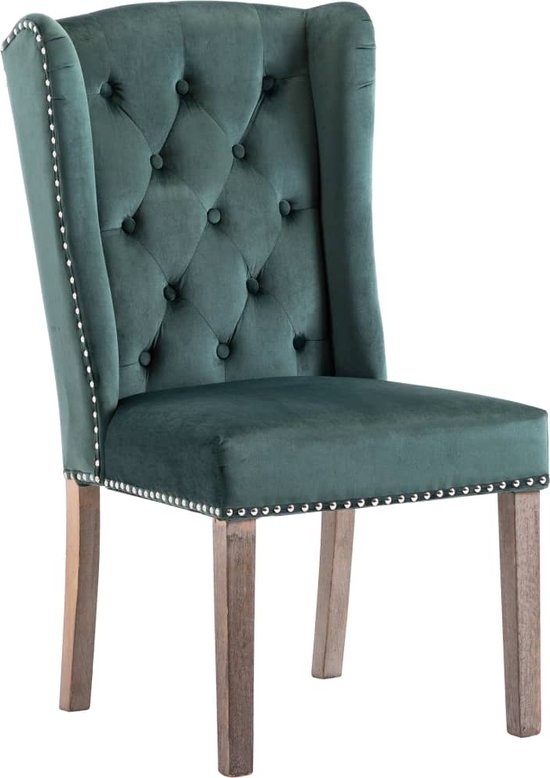 vidaXL Chaise de salle à manger-fluweel-vert foncé