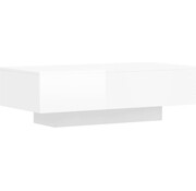 vidaXL vidaXL Table basse-100x49.5x31-cm-bois usiné-haut brillant-blanc