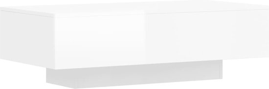 vidaXL Table basse-100x49.5x31-cm-bois usiné-haut brillant-blanc