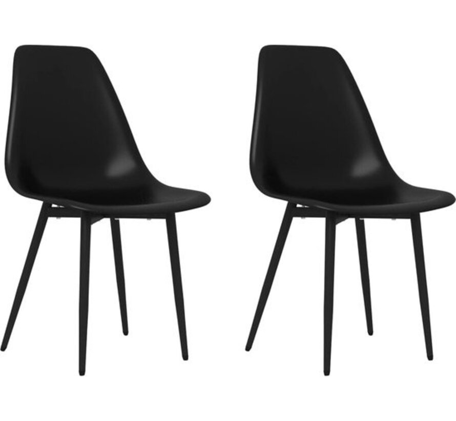 vidaXL Chaises de salle à manger-2-st-PP-noir
