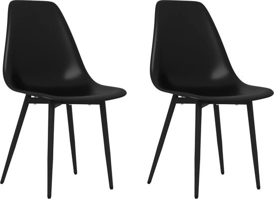 vidaXL Chaises de salle à manger-2-st-PP-noir