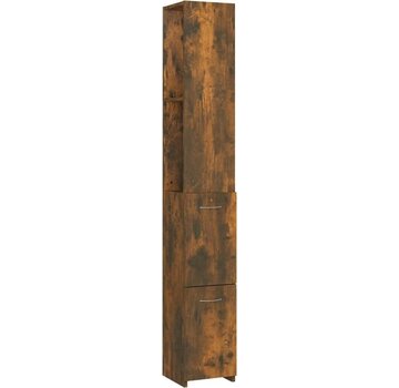 vidaXL vidaXL-armoire de salle de bain-25x26.5x170-cm-bois-fini-chêne-fumé