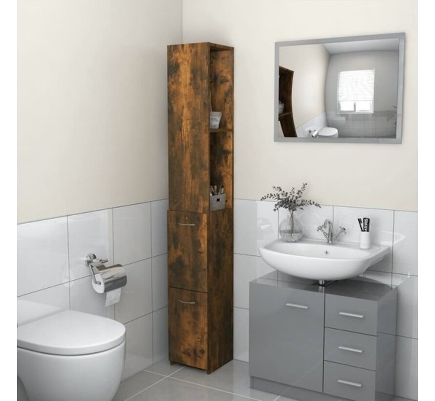 vidaXL-armoire de salle de bain-25x26.5x170-cm-bois-fini-chêne-fumé