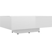 vidaXL vidaXL-Table de salon-85x55x31-cm-panneau de particules-haut-brillant-blanc