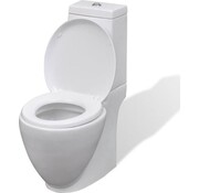 vidaXL vidaXL Toilette drain rond sous céramique blanc