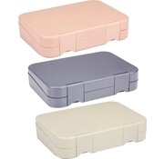 Alpina alpina Lunchbox avec compartiments - 21 x 15 x 4,5 CM - Couleur surprise : Rose Gris ou Beige - Lavable au lave-vaisselle - Enfant/Adulte - Compartiment amovible - Plastique