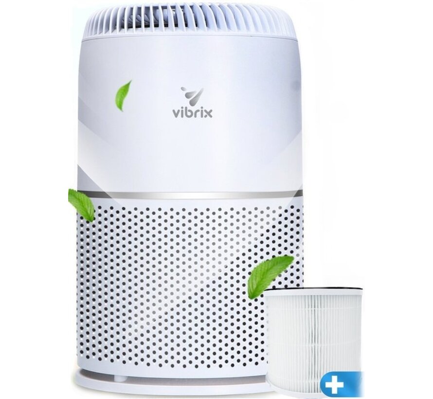Purificateur d'air Vibrix PureFlow35 (Vortex20) - Convient pour 1 m² à 70 m² - Mode automatique + système de filtration 6 en 1 - Indicateur de qualité de l'air - Ioniseur - Filtre à air - Purificateur d'air avec filtre HEPA