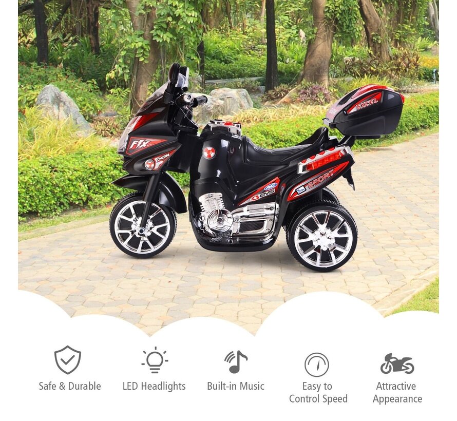 Moto électrique 6 V sur batterie pour enfants 82 x 36 x 52,5 cm Noir