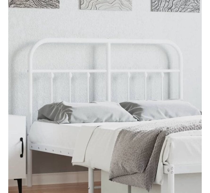 vidaXL-tête de lit-métal-blanc-120-cm