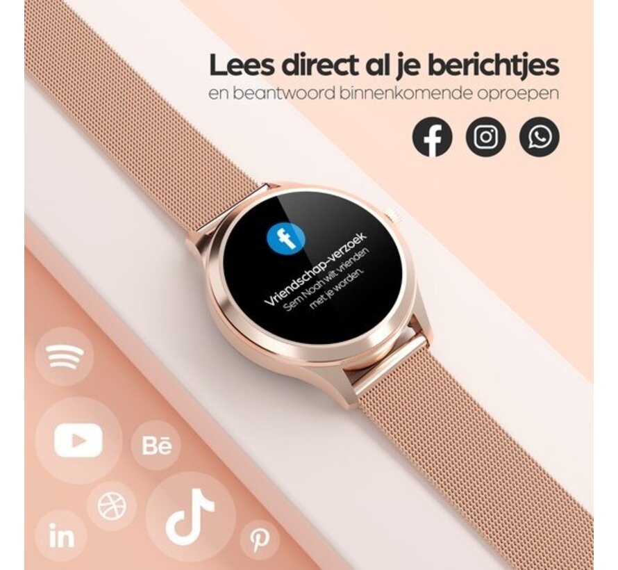 Actyve Smartwatch Femme Or Rose - Apple & Android - Ecran tactile complet