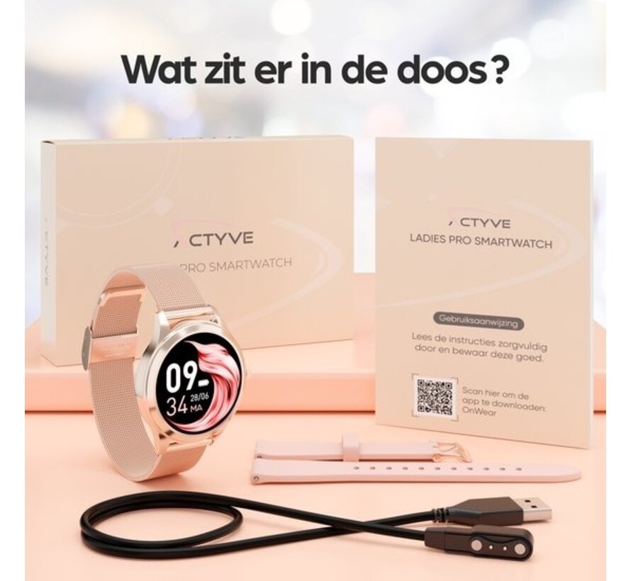 Actyve Smartwatch Femme Or Rose - Apple & Android - Ecran tactile complet