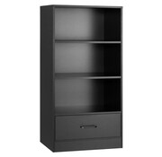 Coast Coast 4-stage storage shelf wooden shelf with drawer bookshelf 60 x 38 x 120 cm black