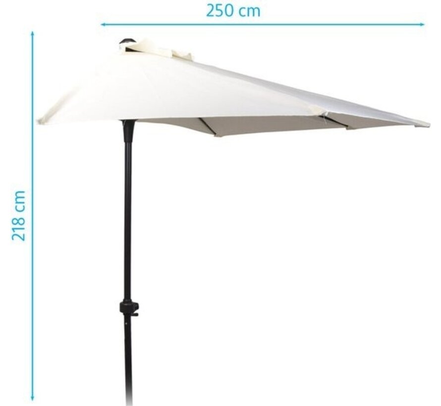 Parasol - Pro Garden - Mural - Demi Rond - Blanc