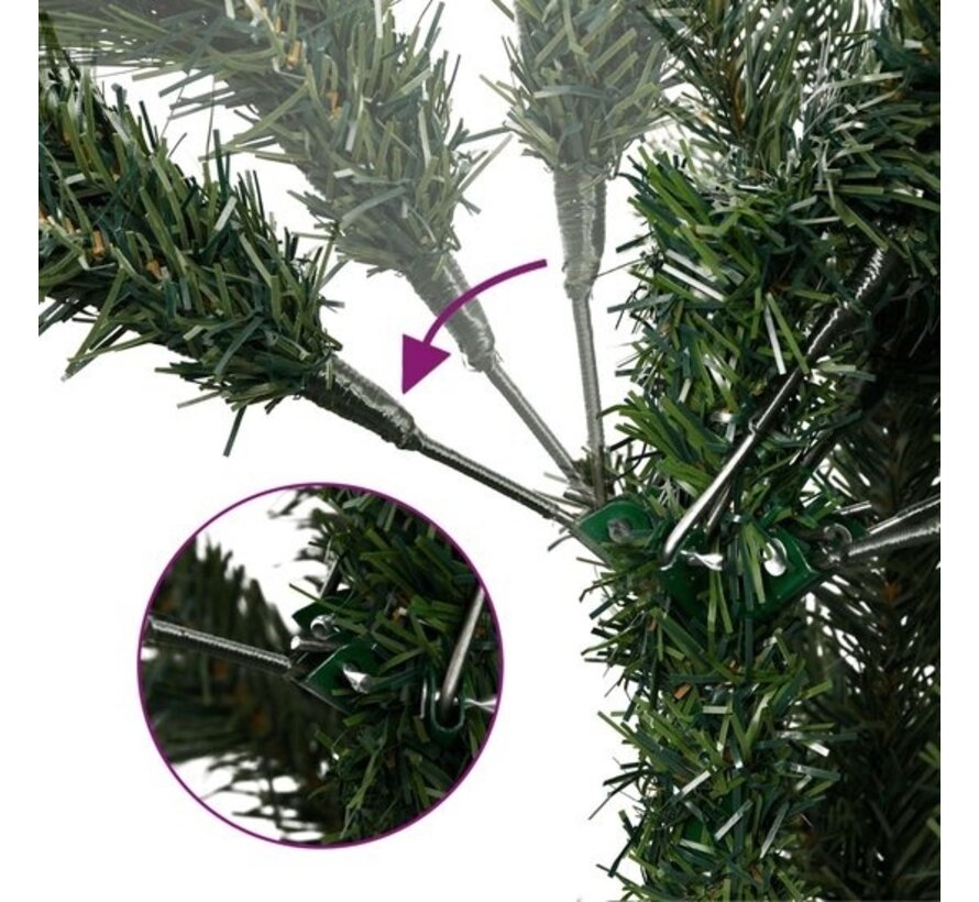 vidaXL-Arbre de Noël artificiel-avec-charnières-et-cônes-de-pine-210-cm