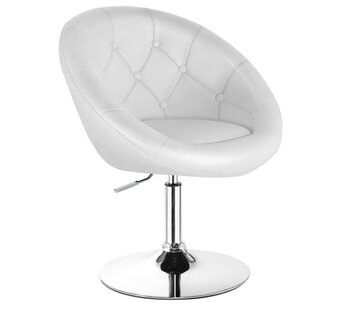 Coast Coast Chaise pivotante tapissée avec dossier - Tabouret de bar en cuir PU - Max. 150Kg - 63,5 x 55 x 77,5 cm - Blanc