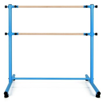 Coast Barre de danse classique double - Coast - 120 cm avec 2 poutres en hêtre massif antidérapantes - Bleu