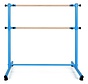 Barre de danse classique double - Coast - 120 cm avec 2 poutres en hêtre massif antidérapantes - Bleu