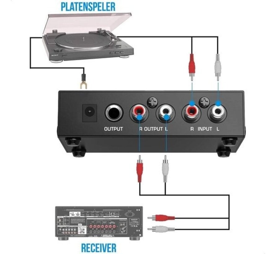 Strex Compact Phono Preamplifier with RIAA correction - Parfaitement adapté au tourne-disque - Entrée/sortie RCA