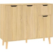 vidaXL vidaXL Commode-90x30x72-cm-bois usiné-sonoma-couleur chêne