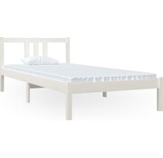 vidaXL vidaXL-Cadre de lit-massif-bois-blanc-90x200-cm