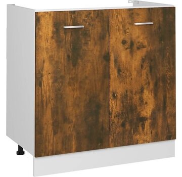 vidaXL vidaXL-Armoire à gouttière-80x46x81,5-cm-bois travaillé-chêne fumé couleur