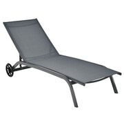 Coast Coast Chaise longue sur roulettes -Max. 150 kg - Métal - Gris