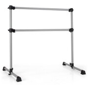 Coast Coast 120 cm Ballet Barre Ajustable Freestanding Double Stretch Dance Bar Portable Fitness Ballet Bar Silver