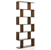 Coast Coast Standregal 6 Level S-Shape BOOKROOM storage shelf wood colour choice-brown