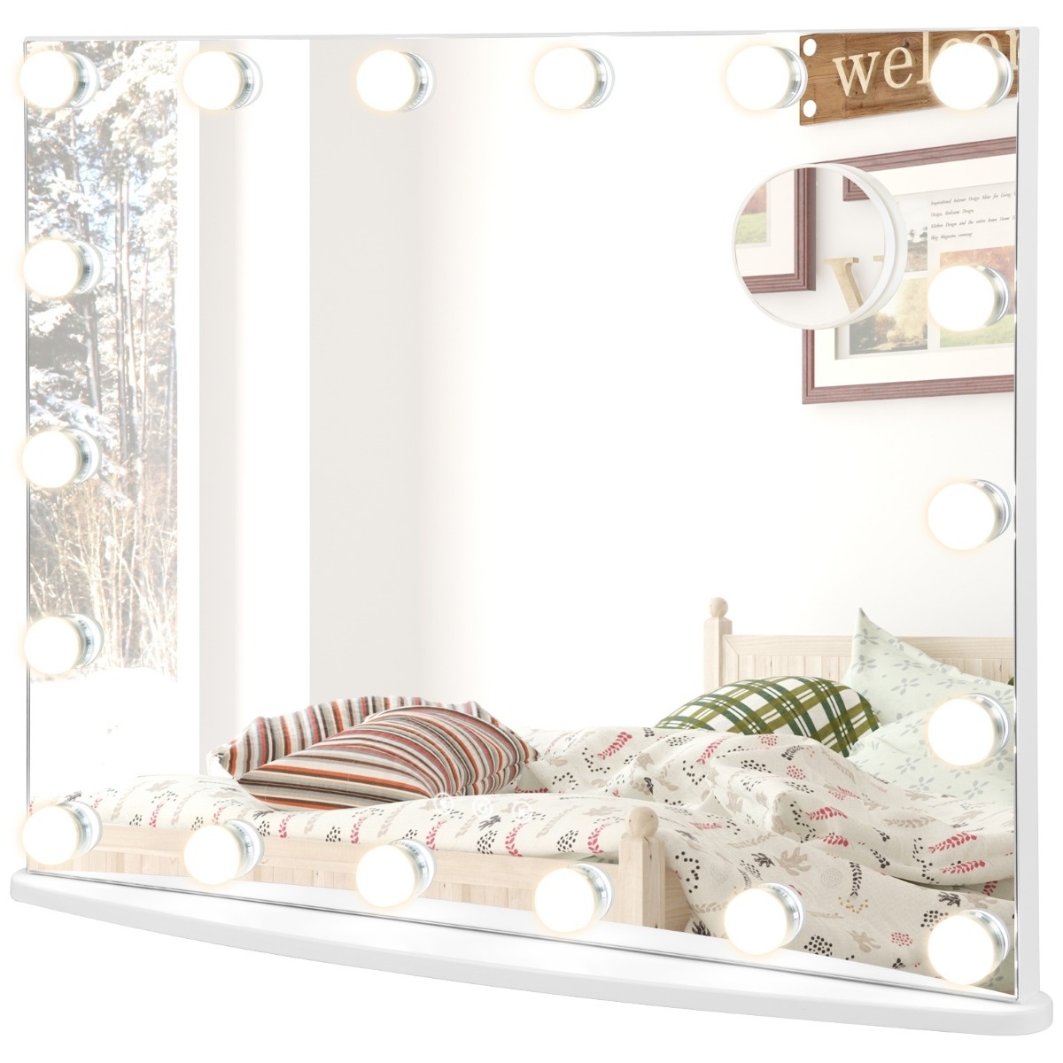 Coast miroir cosmétique Hollywood -niveaux avec éclairage 65 x 14 x 52,5 cm blanc