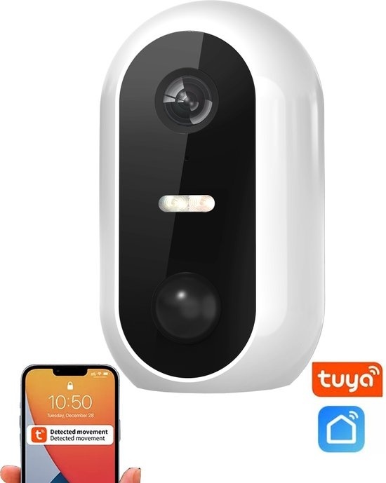 Denver Security Camera Wireless Outdoor - Caméra avec vision nocturne - Tuya App - WiFi - Full HD - 1080P - Détection de mouvement - Facile à installer - IOB209 - Blanc