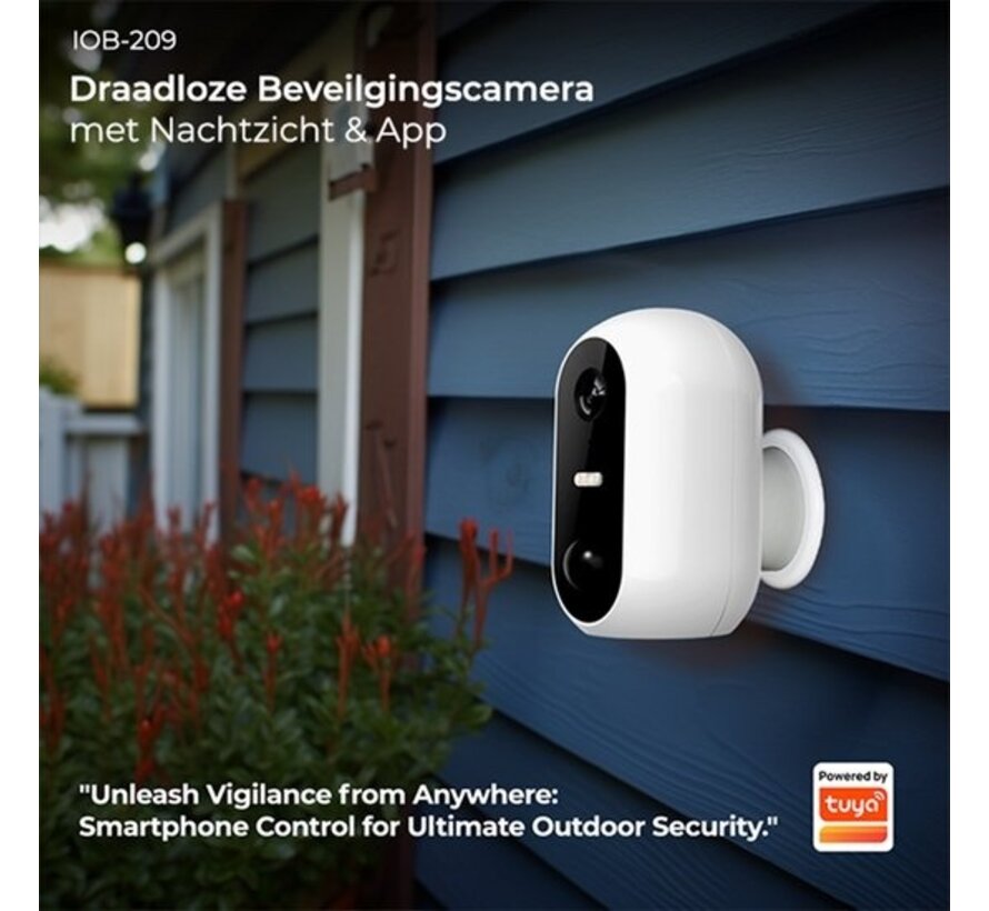 Denver Security Camera Wireless Outdoor - Caméra avec vision nocturne - Tuya App - WiFi - Full HD - 1080P - Détection de mouvement - Facile à installer - IOB209 - Blanc