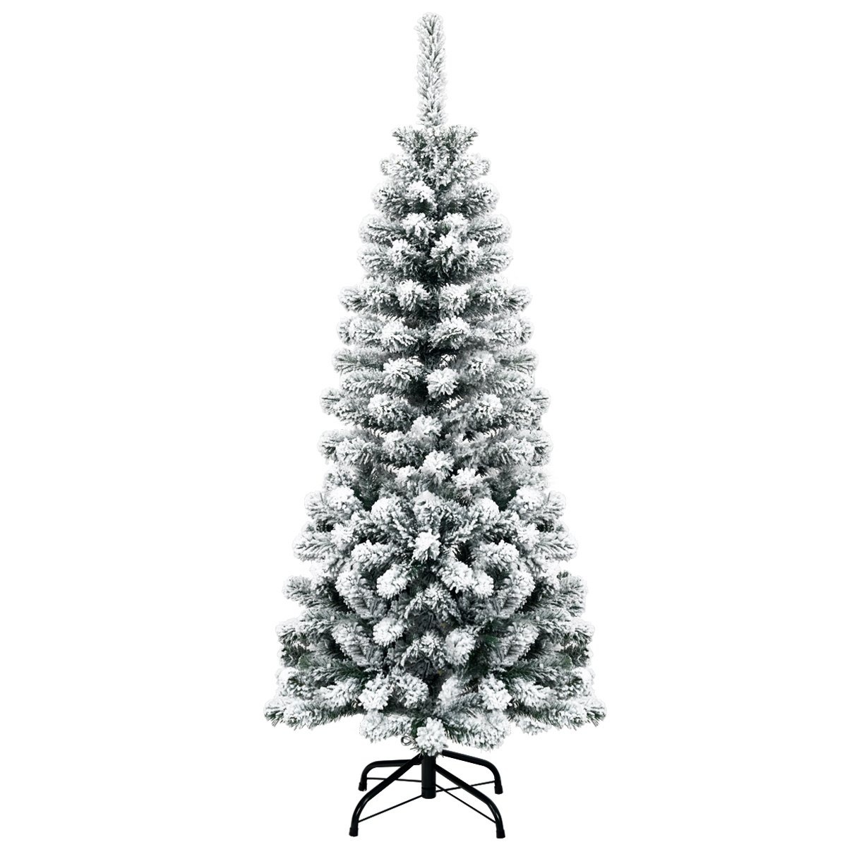 Coast Sapin de Noël artificiel de 135 cm avec rabat recouvert de neige et aiguilles en PVC de qualité supérieure