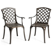 Coast Coast 2 set de chaises de patio multifonctions chaises de salle à manger en métal pour l'extérieur 52 x 49 x 94 cm bronze
