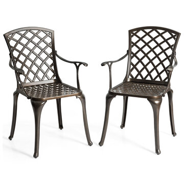 Coast Coast 2 set de chaises de patio multifonctions chaises de salle à manger en métal pour l'extérieur 52 x 49 x 94 cm bronze