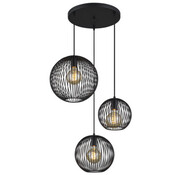 Gamma Lampe pendante Nikki - E27 Source lumineuse - Ø 60cm - Noir