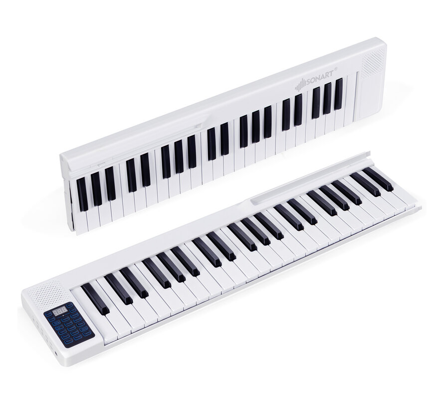 Piano électrique portable avec clavier numérique - Coast - 137 x 16,5 x 5 cm - blanc